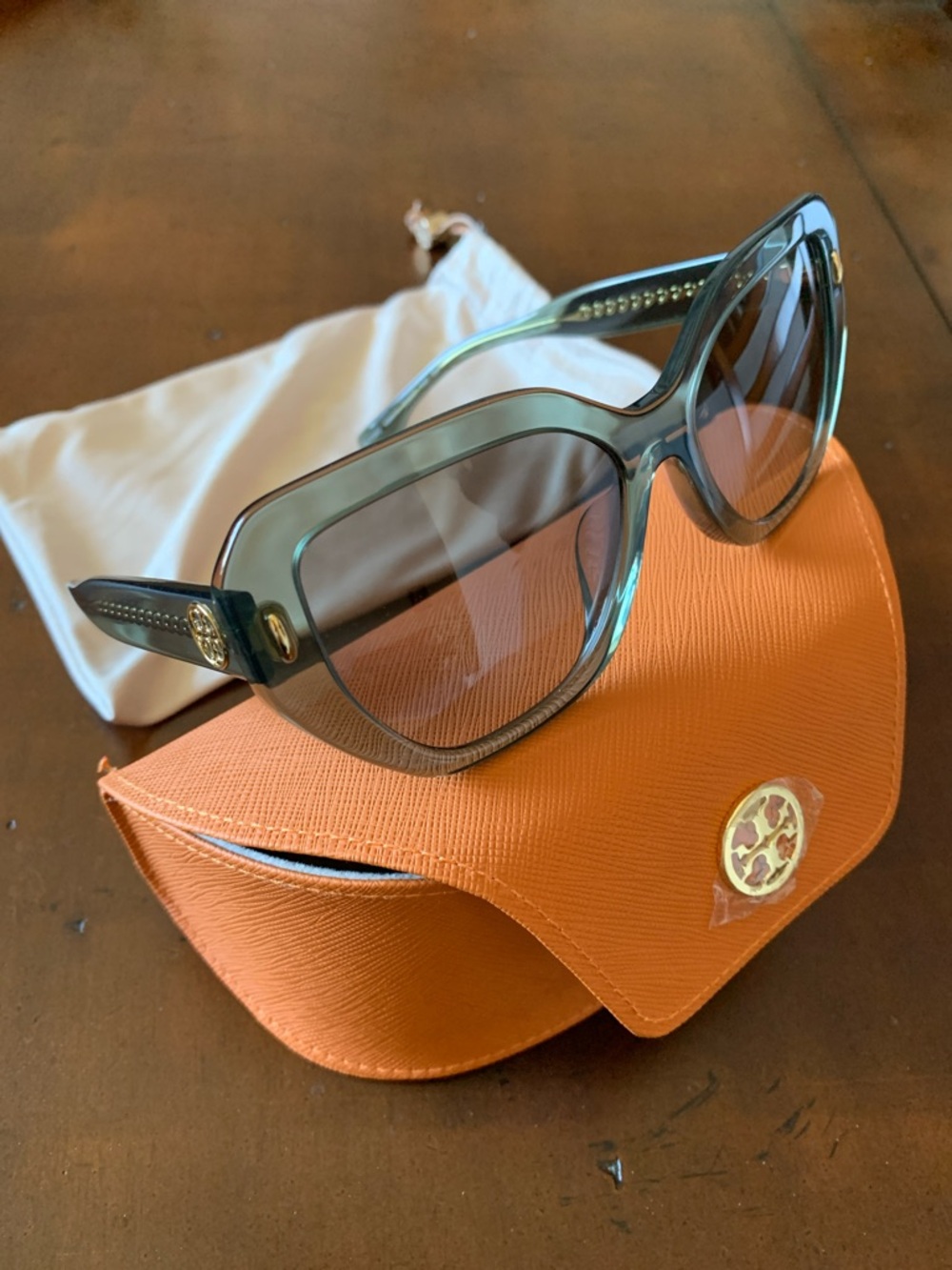 Tory Burch  TY 7194U  Oversized Cat-eye Sunglasses with Gold Accents